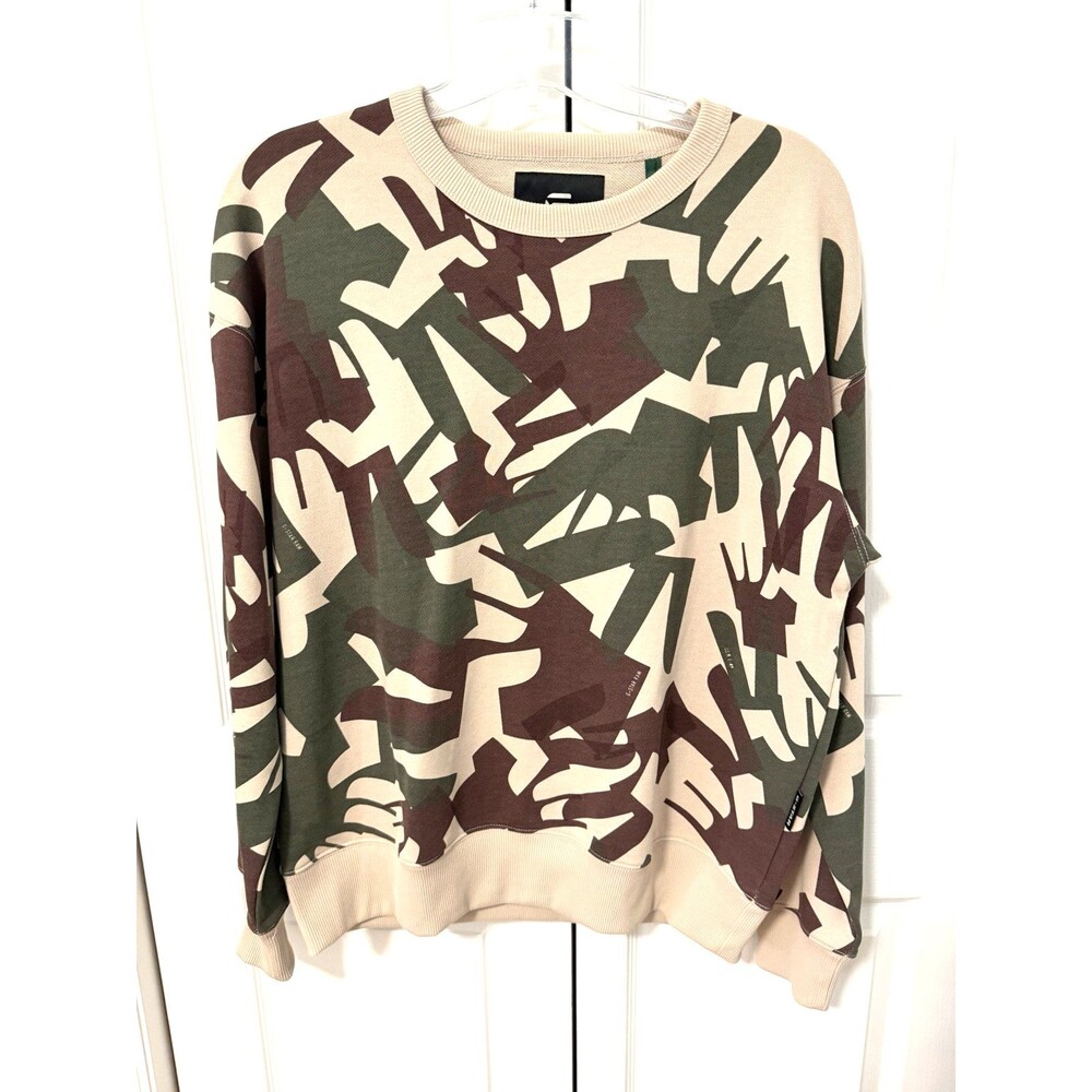 G-Star Raw Sweatshirt Men's Size MEDIUM Dark Brick Camo Oversized Top